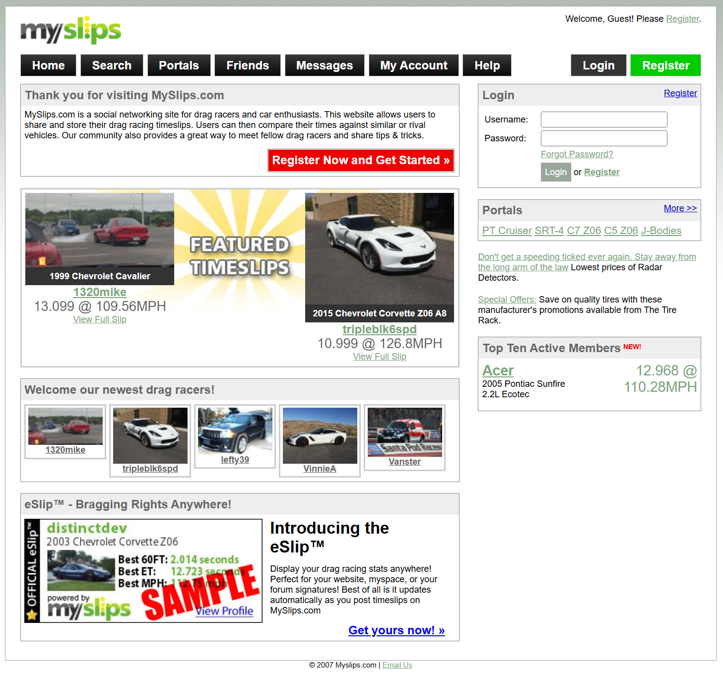 MySlips classic interface